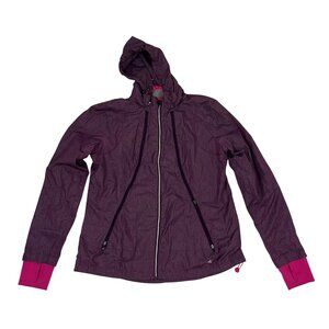 Road Runner purple jacket lightweight zip up thumb holes hooded L
